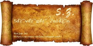 Sóvágó Zalán névjegykártya